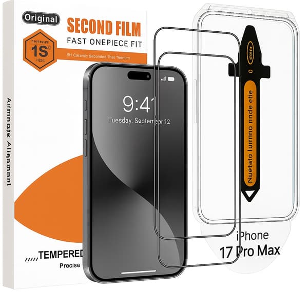 2-Pack Skærmbeskyttelse kompatibel med iPhone 17 Pro Max – Ramme Transparent one size