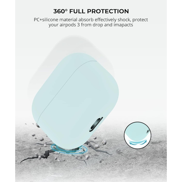 2x Blå Apple AirPods 3 skal silikon skyddsfodral för AirPods 3 Blå one size