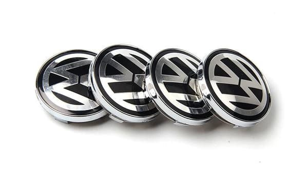 VW10 - 60MM 4-pakksenter dekker Volkswagen Silver one size
