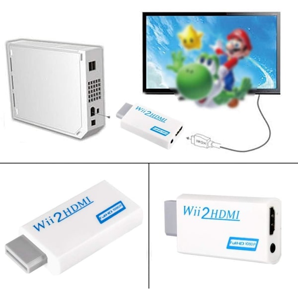 HDMI-adapter Kompatibel med Nintendo Wii White