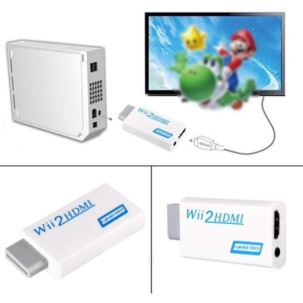 HDMI-sovitin Nintendo Wii -sovellukselle White