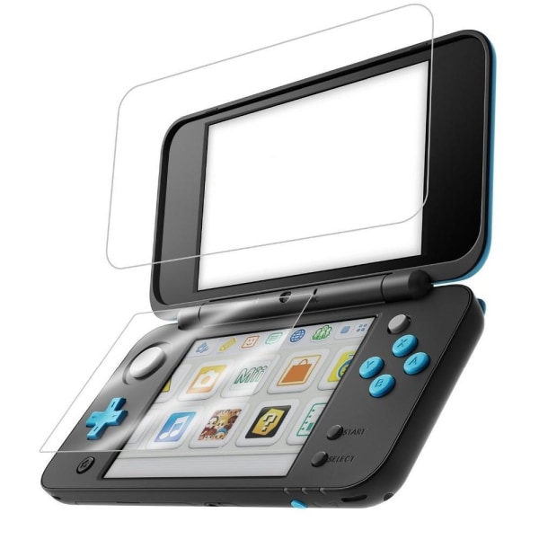 2x Nintendo 2DS XL Härdat glas skärmskydd Screenprotector Transparent