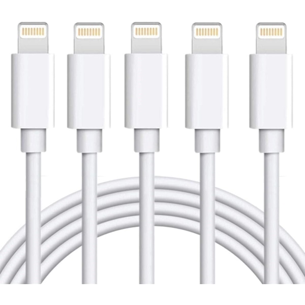 5X Lightning USB -kaapeli Applelle iPhonelle, iPadille 1 m White