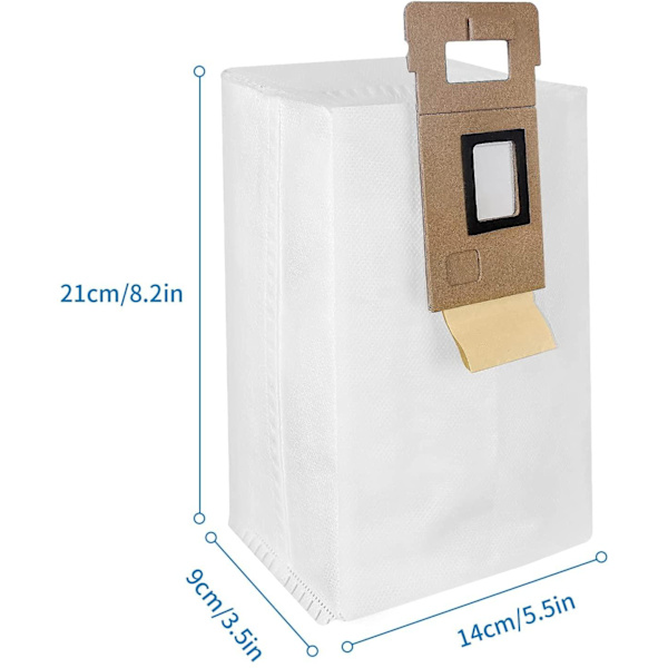 5X Roborock støvsugerposer Engangsstøvpose S7 S7+ T7S T7S+ RR0221 White one size