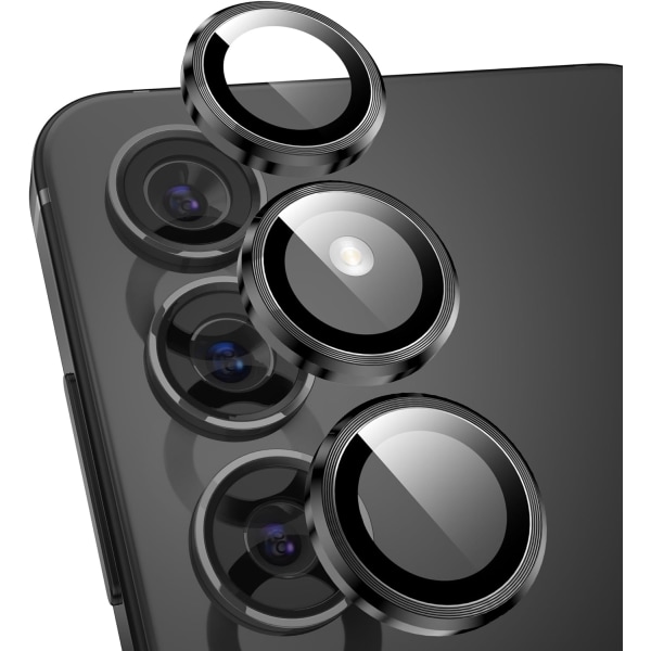 Musta Samsung S24 -kameran linssinsuojus Transparent one size