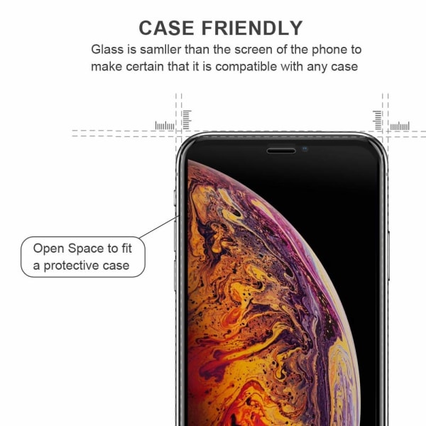 3X Hærdet glasafdækning iPhone 11 Pro / X / Xs 5D Full Fit Transparent