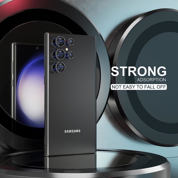 Svart Samsung S23 Ultra Kamera Linsskydd Transparent one size