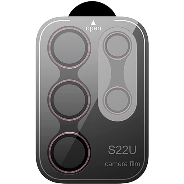 Burgundy Samsung S22 Ultra Kamera Linsskydd Transparent one size