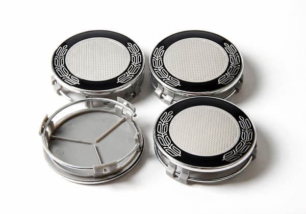 MB12 - 75 MM 4-pack Center kattaa Mercedes Benz Silver one size