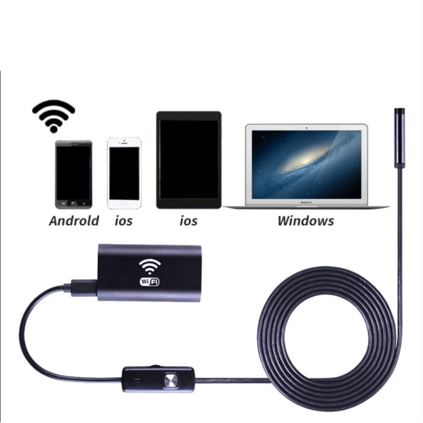 DE 5M WiFi Endoskop USB Endoscope Inspektion Kamera 6 LED für iPhone Android 