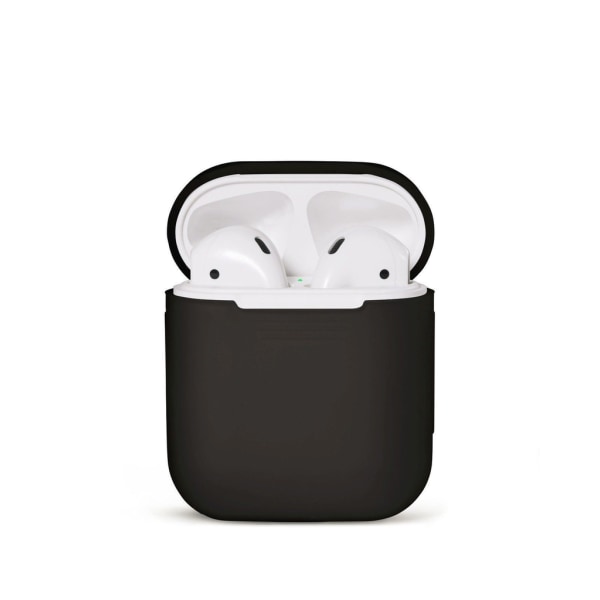 2x Silikone Cover Case til Apple Airpods / Airpods 2 - Sort Black one size