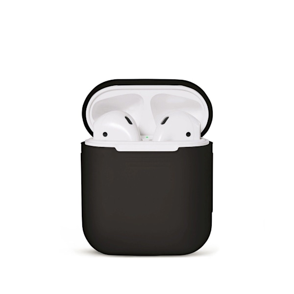 2x Silikone Cover Case til Apple Airpods / Airpods 2 - Sort Black one size