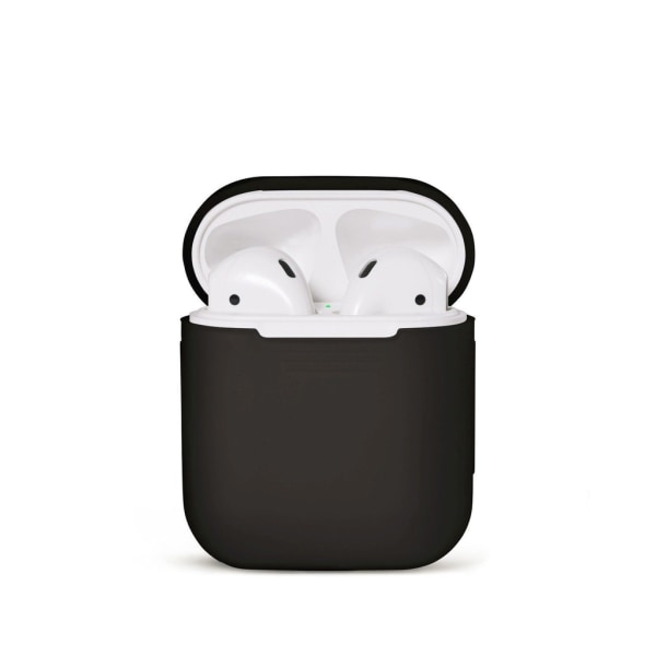 2x Silikonskal fodral för Apple Airpods / Airpods 2 - Svart Svart one size