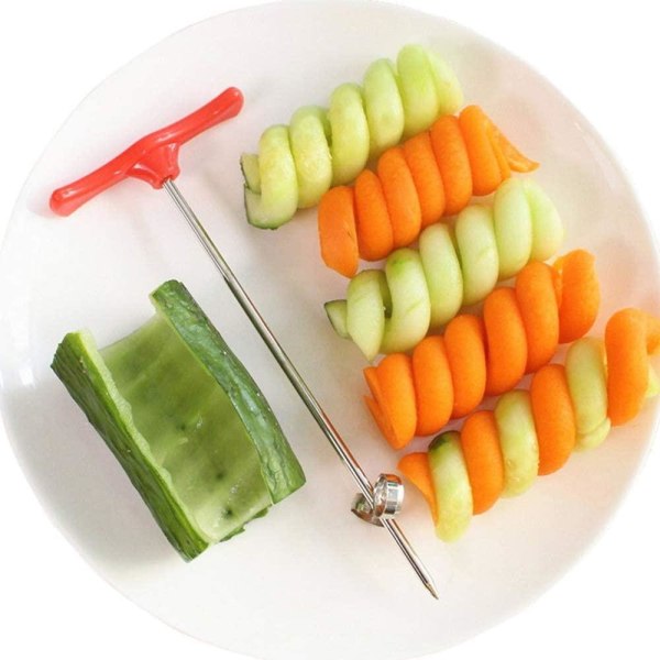Spiral Slicer Vegetabilsk Cutter, Root Vegetable Cutter Silver one size
