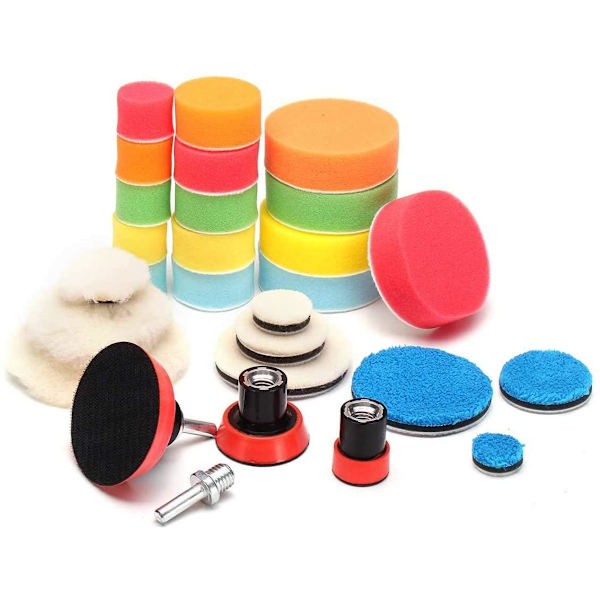 29 delar set ull- och skumpolpadsats Polertrissor Svart one size