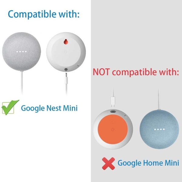 Vægbeslag / bøjle til Google Nest Mini Gen 2 White White one size