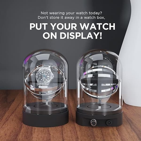 Clock Winder Glas Cup Silent Luxury Clock Box Black one size