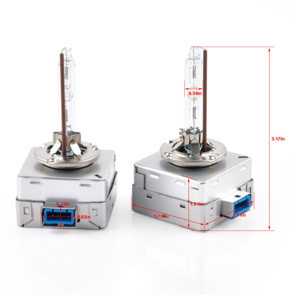 2X Xenonlampor D8S 5500K, 2-Pack Silver one size