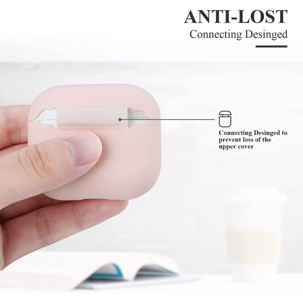 Rosa Apple AirPods 3-deksel silikonbeskyttelsesdeksel for AirPod Pink one size