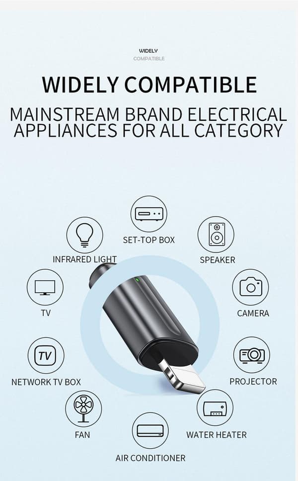 IR-fjernkontroll Mobiltelefon Lightning Black