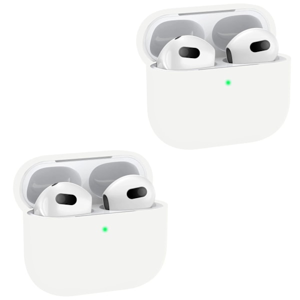 2x Sort Apple AirPods 3 etui silikone beskyttende etui til AirPods 3 White one size