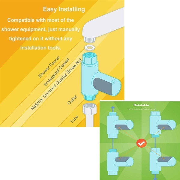 LED-termometer for dusjkran, LED-termometer for dusjkran Silver one size