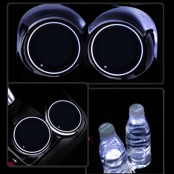2X Volvo logo Led bottenplatta till mugghållare Silver one size