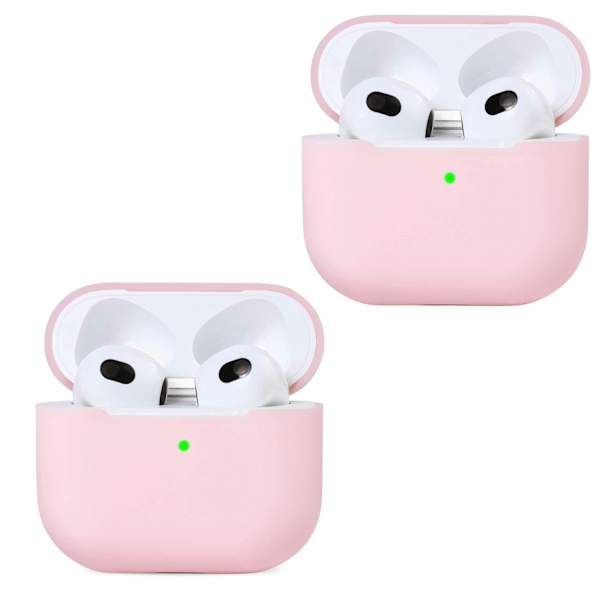 2x Vaaleanpunainen Apple AirPods 3 -kotelo silikonisuojakotelo AirPods 3:lle Pink one size