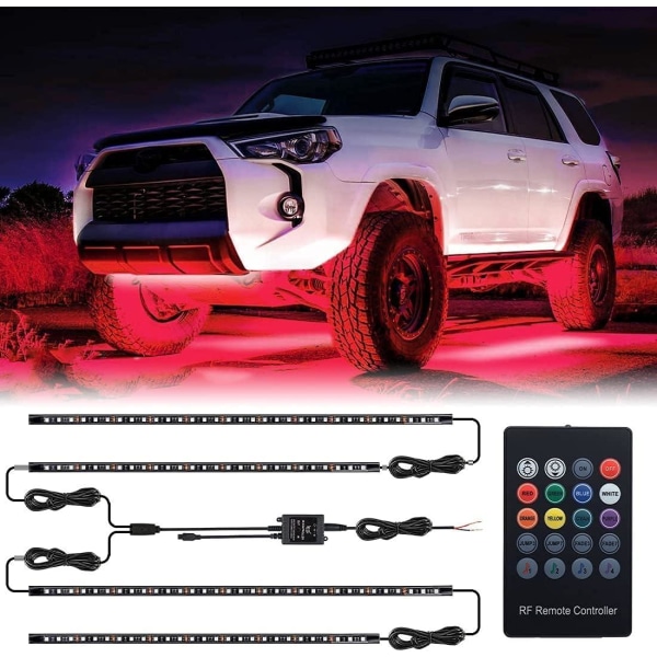 LED Loop Under Car Kit Flerfarget fjernkontroll vanntett White one size