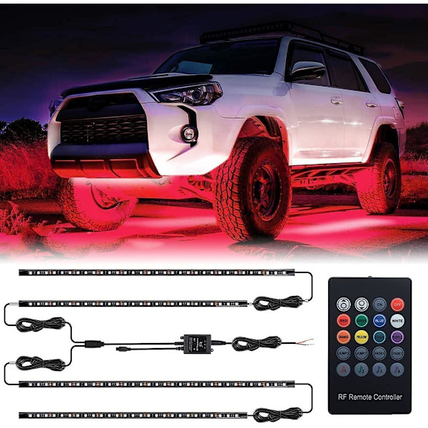 LED Loop Under Car Kit Multicolor fjernbetjening Vandtæt White one size