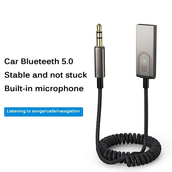 Langaton USB Bluetooth 5.0 -äänivastaanotin 3,5 mm AUX Silver one size