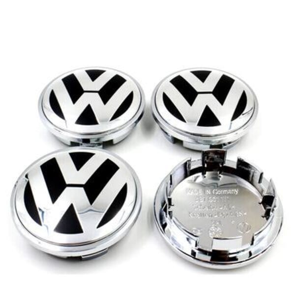 VW04 - 65MM 4-pakksenter dekker Volkswagen Silver one size