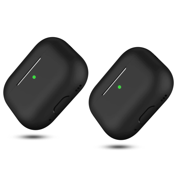 2x Svart Airpods PRO 2 Silikonskal fodral Svart one size