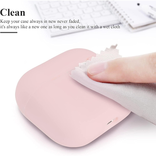 2x Vaaleanpunainen Apple AirPods 3 -kotelo silikonisuojakotelo AirPods 3:lle Pink one size