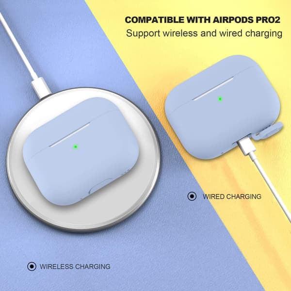 2x Blue Airpods PRO 2 Silikone skal Blue one size