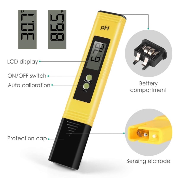 Digital pH-meter til vand Kompakt Yellow one size