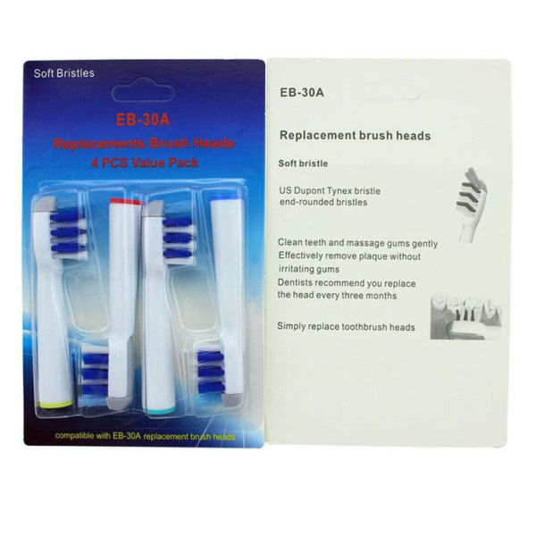 8-pack Oral-B Kompatibla Tandborsthuvuden EB-30A Vit