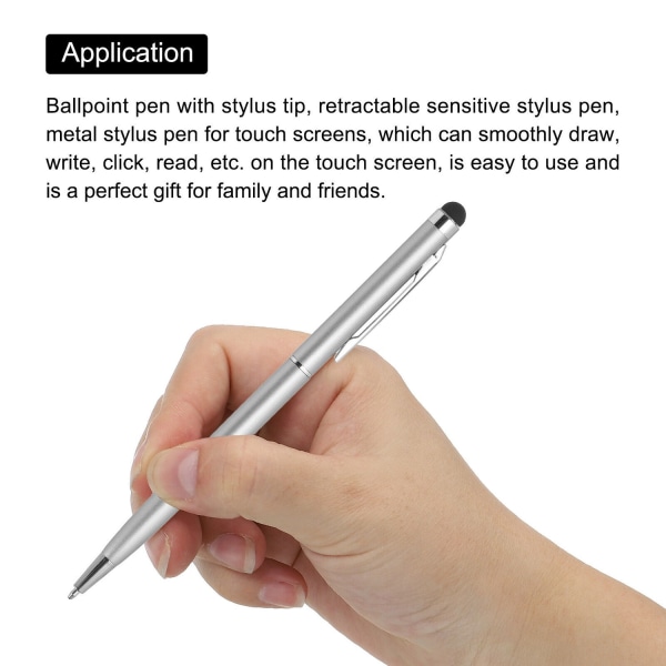 3x Hopea 2 in 1 kuulakärki + Stylus Pen iPadille, iPhonelle ja m Silver