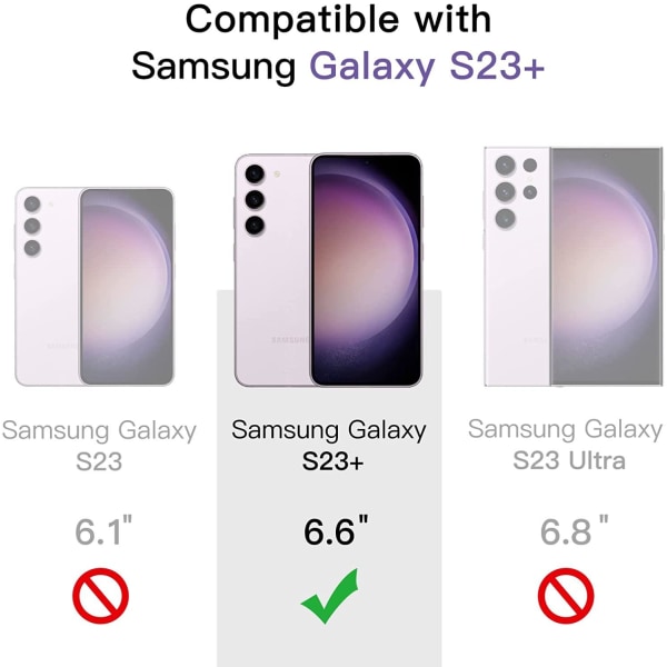 3X Karkaistu lasikuori Samsung S23+ / S23 Plus Full Fit Transparent one size