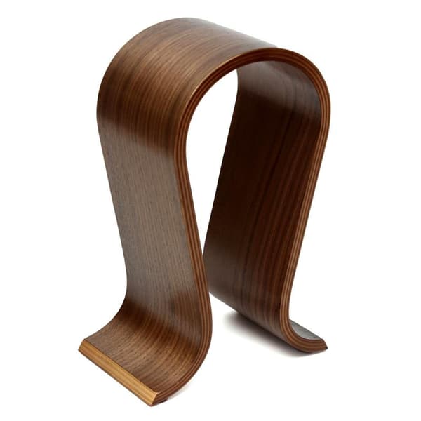 Universal headset rack lavet af ægte træ i flere lag Brown