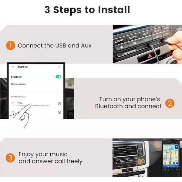 Langaton USB Bluetooth 5.0 -äänivastaanotin 3,5 mm AUX Silver one size