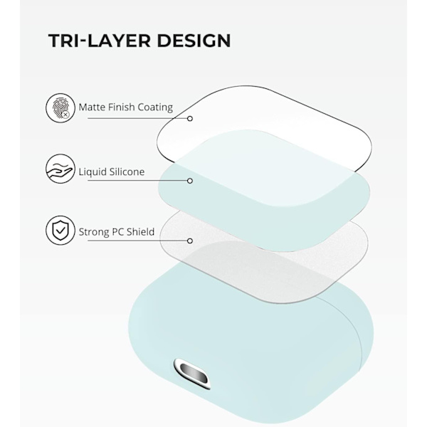 2x Blå Apple AirPods 3 skal silikon skyddsfodral för AirPods 3 Blå one size