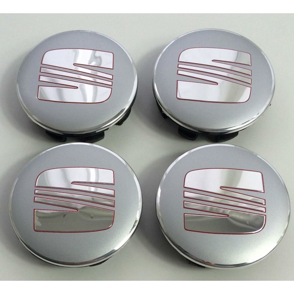 Seat03 - 63MM 4-pack Centrumkåpor Seat Silver one size