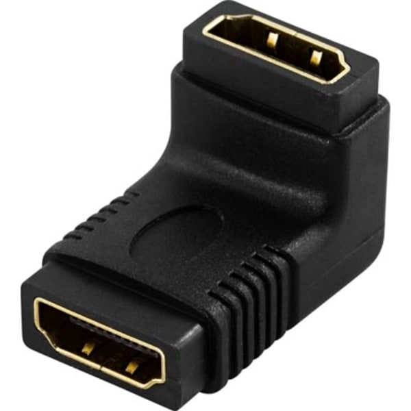 2x HDMI adapter 19-pin hona/hona Vinklad Svart