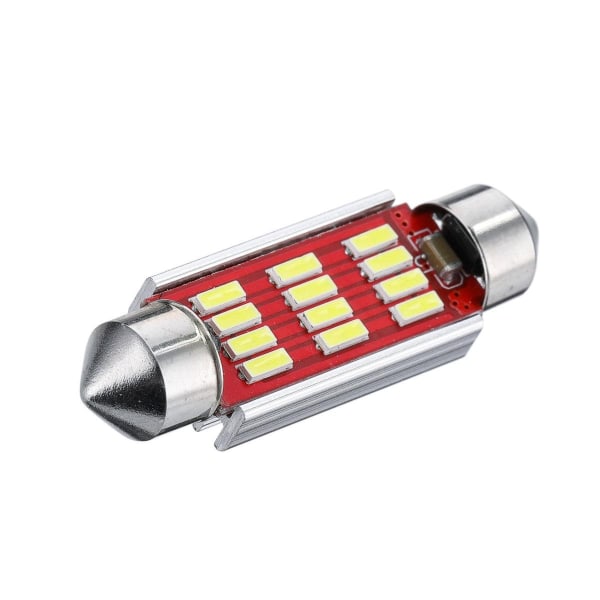 4x CANBUS C5W SV8,5 Festoon 12 LED 4014 41mm- Vit Vit