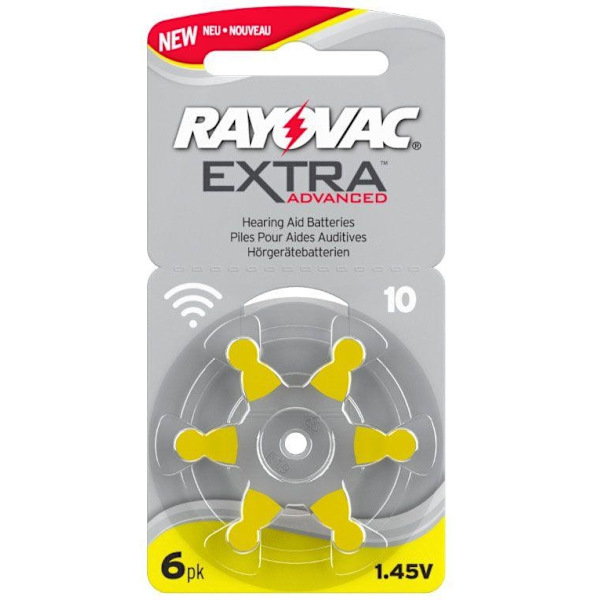 30 kpl. Rayovac Extra Advanced act 10 Keltainen, 5x6 kpl Silver one size