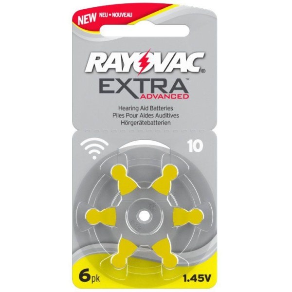 30st. Rayovac Extra Advanced act 10 Gul, 5x6-pack Silver one size