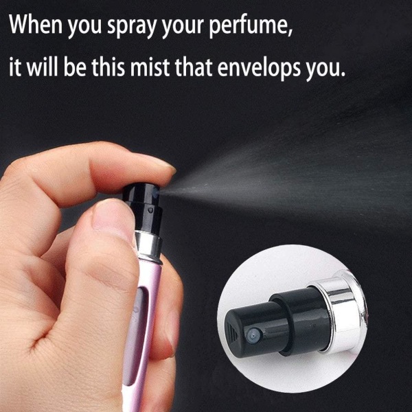 2X Perfume Atomizer 8 ml Parfymflaska för resa Silver one size