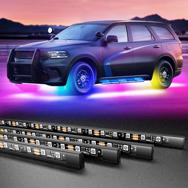 LED Loop Under Car Kit Multicolor fjernbetjening Vandtæt White one size