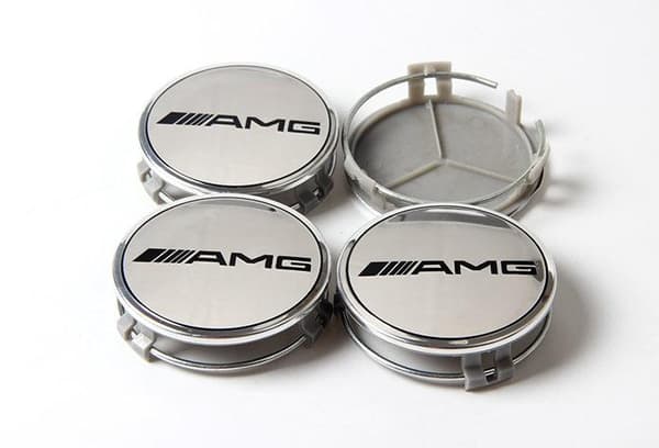 MB28 - 75MM 4-pack Centrumkåpor Mercedes Benz Silver one size